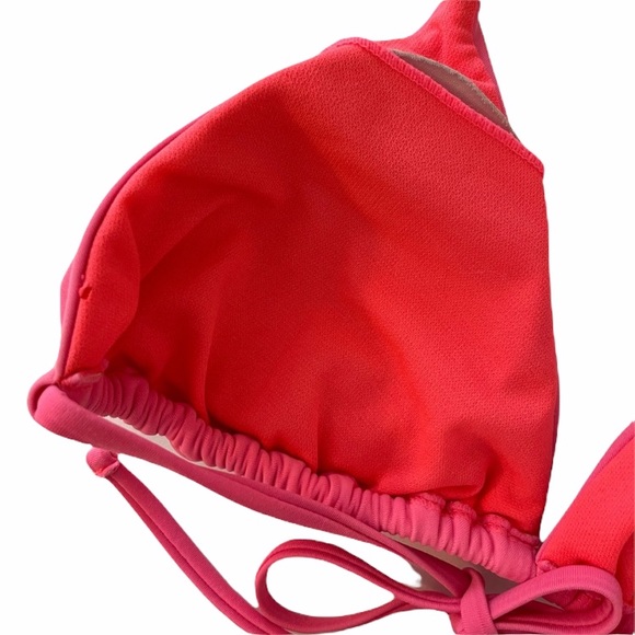 Pink Sequin Triangle Bikini Swim Top - Picture 9 of 15